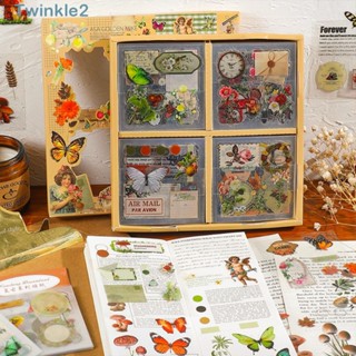Twinkle สติกเกอร์ PET ลายดอกไม้ หลากสี สําหรับตกแต่ง DIY