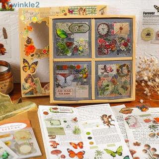 Twinkle สติกเกอร์ PET ลายดอกไม้ หลากสี สําหรับตกแต่ง DIY