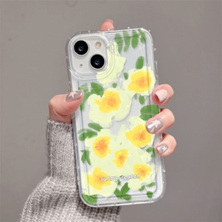 ดอกไม้สีเหลืองสดใสเต็มจอ เคสไอโฟน Compatible for iPhone 11 14 13 12 15 Pro Max 7 8 SE XR 11Pro 14 15 Plus X XSmax