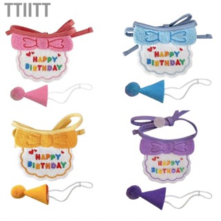 Ttiitt Dog Bibs and Hats  Skin Friendly  Saliva Towel Cute Print for Dogs Birthday Party