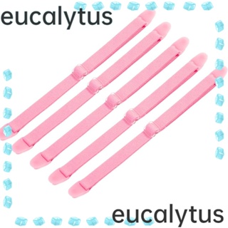 Eucalytus1 สายโซ่คล้องแว่นตากันแดด แบบยืดหยุ่น สีชมพู สําหรับเด็ก 5 ชิ้น