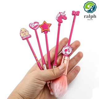 Ralph ชุดแปรงแต่งหน้า แปรงอายแชโดว์ แปรงอายไลเนอร์ แปรงปัดแก้ม แปรงเครื่องสําอาง สีชมพู ของขวัญ สําหรับตุ๊กตาบาร์บี้ 5 ชิ้น ต่อชุด