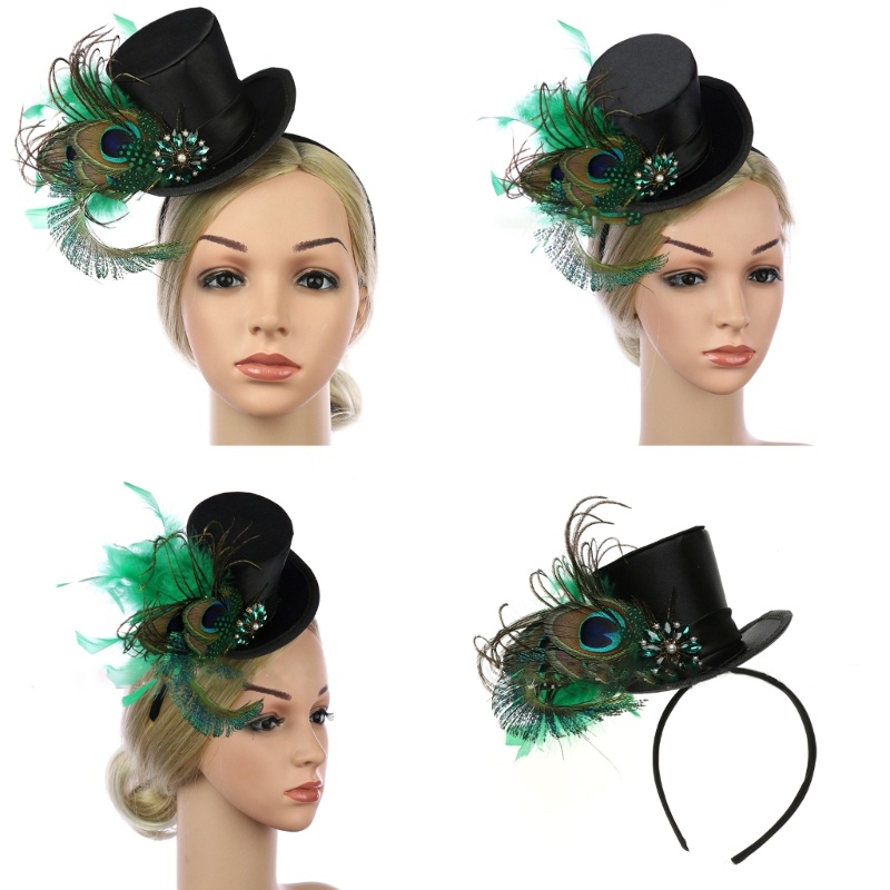 WIT Fascinator Hat 1920s อเนกประสงค์ Tophat Elegant สําหรับปาร์ตี้ฮาโลวีน