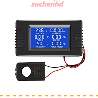 Suchenhd มัลติมิเตอร์ แอมมิเตอร์ไฟฟ้า AC หน้าจอดิจิทัล พลาสติก ทองแดง แบบพกพา สีดํา