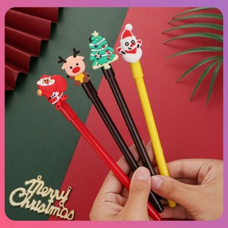 Creative Christmas Neutral Pen Patch ปากกาเจลคริสต์มาสเครื่องเขียนนักเรียนสีดำปากกากดคริสต์มาสปากกาการ์ตูน Elk ปากกาอุปกรณ์การเรียนของนักเรียน [COD]