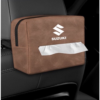 SUZUKI LOGO tissue bag swift sport JIMNY Ignis Grand Vitara Kizashi car seat back hanging drawer box armrest box Alcantara material zipper storage box