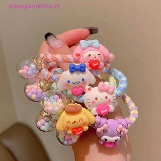 Strongaroetrtu Kawaii Kuromi Cinnamoroll ยางรัดผม หางม้า ลายการ์ตูน หลากสี สําหรับมัดผมหางม้า