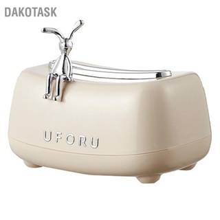  DAKOTASK Elegant ผู้ถือกล่องกระดาษทิชชูพลาสติกสีขาวรอบขอบเข้าถึงได้ง่ายน่ารักกล่องกระดาษทิชชูสำหรับห้องนั่งเล่นห้องนอน