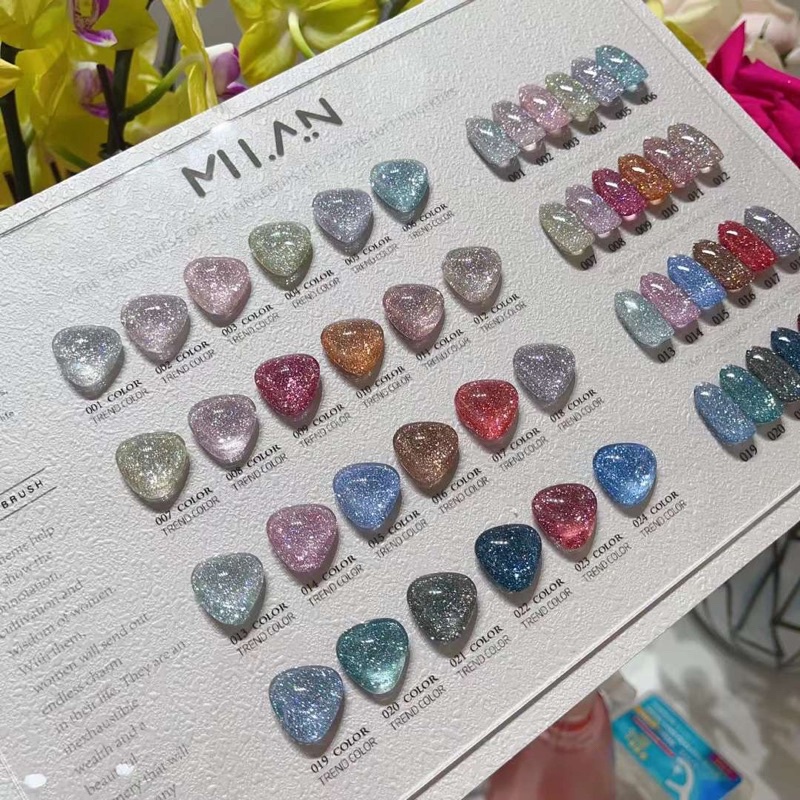 พร้อมส่ง สีเจลกากเพชร Milan สีทาเล็บเจลกลิตเตอร์ 15ml สีเจลทาเล็บสะท้อน