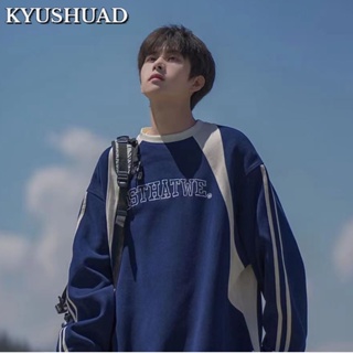 Kyushuad เสื้อกันหนาว มีฮู้ด ทรงหลวม สไตล์ฮ่องกง สําหรับผู้ชาย คู่รัก