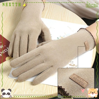 Nextth ถุงมือ ผ้ากํามะหยี่ กันลม ให้ความอบอุ่น กันลื่น สําหรับผู้หญิง