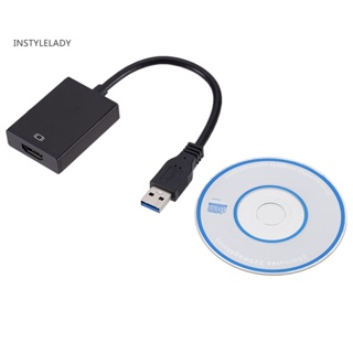 Instylelady อะแดปเตอร์แปลงสายเคเบิลเสียงวิดีโอ USB 30 เป็น 1080P HDMI สําหรับ Windows 7 8 10