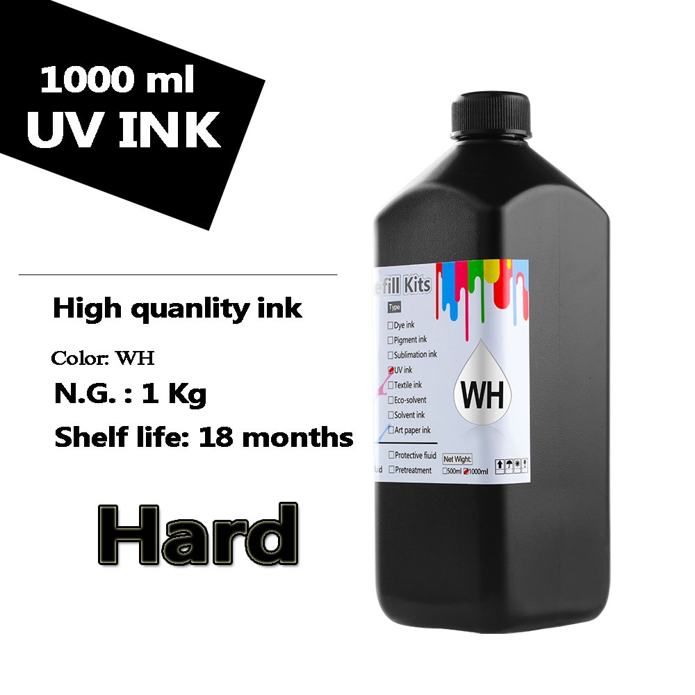 1000ml / bottle Led UV ink For Epson DX5 DX6 DX7 DX10 XP300 XP600 TX800 L800 L805 1390 R280 R290 R18