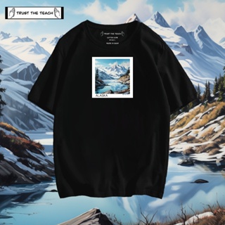 เสื้อยืดแขนสั้นคอกลมเสื้อ Alaska ผ้า Cotton 100 % ผ้านุ่มนิ่มใส่สบาย เกรดพรีเมี่ยมCotton 100%  [S-5XL]