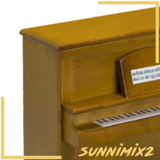 [Sunnimix2] โมเดลเปียโนจิ๋ว 1:12 พร้อมเก้าอี้ สําหรับตกแต่งบ้านตุ๊กตา