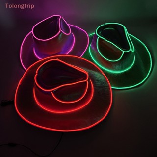 Tolongtrip&gt; หมวกคาวบอย นีออน Led เรืองแสง สไตล์ตะวันตก สําหรับเจ้าสาว