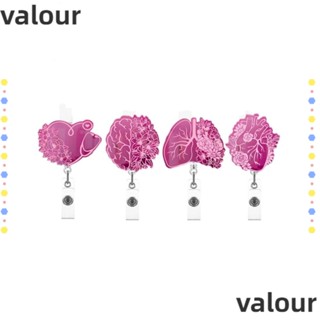 Valour ที่ใส่บัตรประจําตัว แบบอะคริลิค พับเก็บได้ สีชมพู สําหรับหมอ