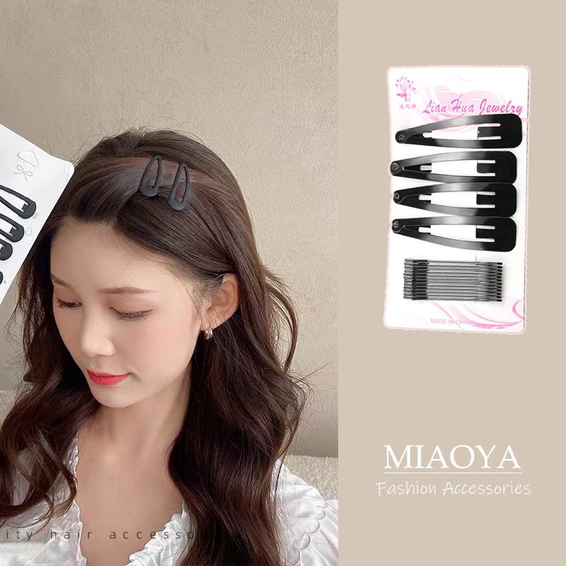BEBAND ชุดกิ๊บติดผมหน้าม้า สีดํา กิ๊บติดผมนักเรียน กิ๊บติดผม จัดระเบียบผม