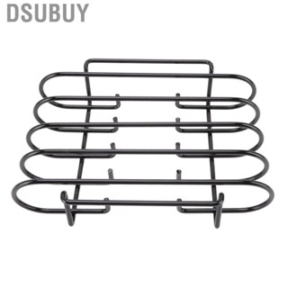 Dsubuy Rib Rack 4 Rows  Compact Iron Black Reusable Barbecue Standing Ra QT