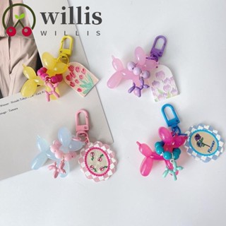 Willis จี้ดอกทิวลิป, พวงกุญแจลูกโป่งน่ารัก, พวงกุญแจอะคริลิค แฟชั่นสุนัข สร้างสรรค์ เยลลี่ สุนัข พวงกุญแจรถ