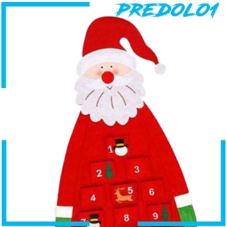 [Predolo1] ปฏิทินผ้าสักหลาด รูปซานตาคลอส สําหรับตกแต่งบ้าน ออฟฟิศ ปาร์ตี้