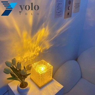 Yolo โคมไฟโปรเจคเตอร์ อะคริลิค หมุนได้ 16 สี พร้อมรีโมตคอนโทรล