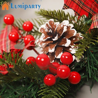 Lumiparty พวงสนประดิษฐ์ พร้อมลูกเบอร์รี่ และลูกสน สําหรับแขวนตกแต่งประตู บ้าน งานแต่งงาน ฟาร์มเฮาส์