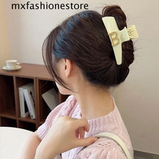 Mxfashione กิ๊บติดผมหางม้า ขนาดใหญ่ พิมพ์ลายตัวอักษร B หรูหรา สําหรับผู้หญิง