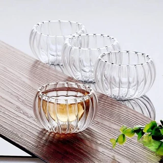แก้วชา ถ้วยจอก สองชั้นทนความร้อน Tea Cups #V-0017
