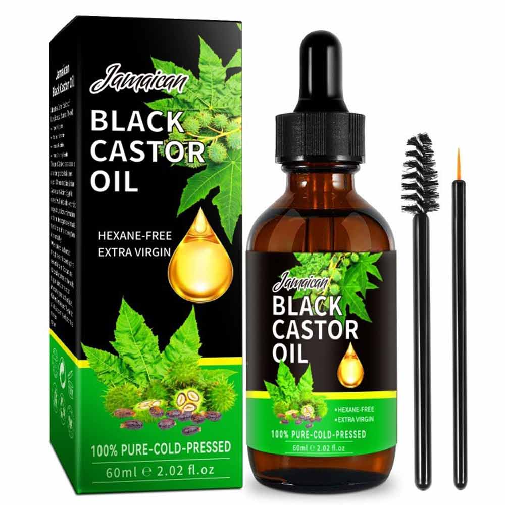Black Castor Oil Organic Hair Skin Essential Massage Oil Nourishing