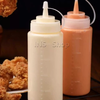 INS ขวดใส่ซอส ขวดบีบ ขวดบีบซอส มีฝาปิด น้ำสลัด ขวดซอสพริก ขวดปรุงรสพลาสติก มีหมายขนาดให้เลือก 240-680ml