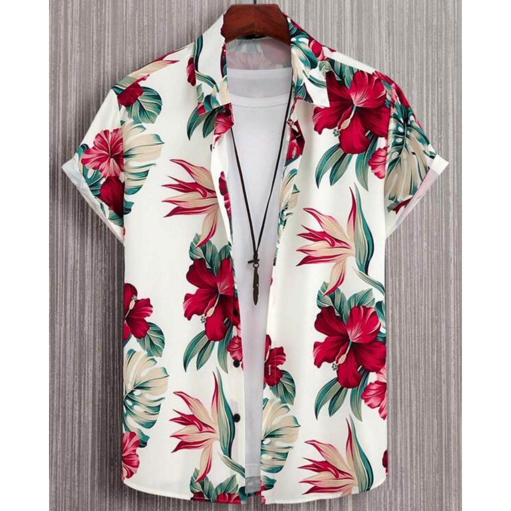 Songkran เสื้อเชิ้ตแขนสั้นลําลอง โอเวอร์ไซซ์ ลายต้นมะพร้าว แฟชั่นฤดูร้อน สไตล์ฮาวาย สําหรับผู้ชาย 2023