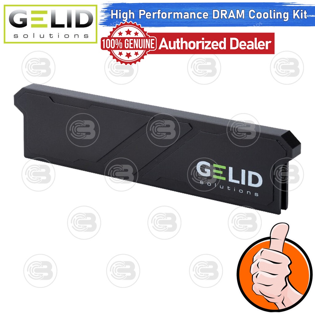 [CoolBlasterThai] GELID IceRock Black High Performance DDR Cooling Kit Aluminium-Made Supports DDR3/DDR4/DDR5