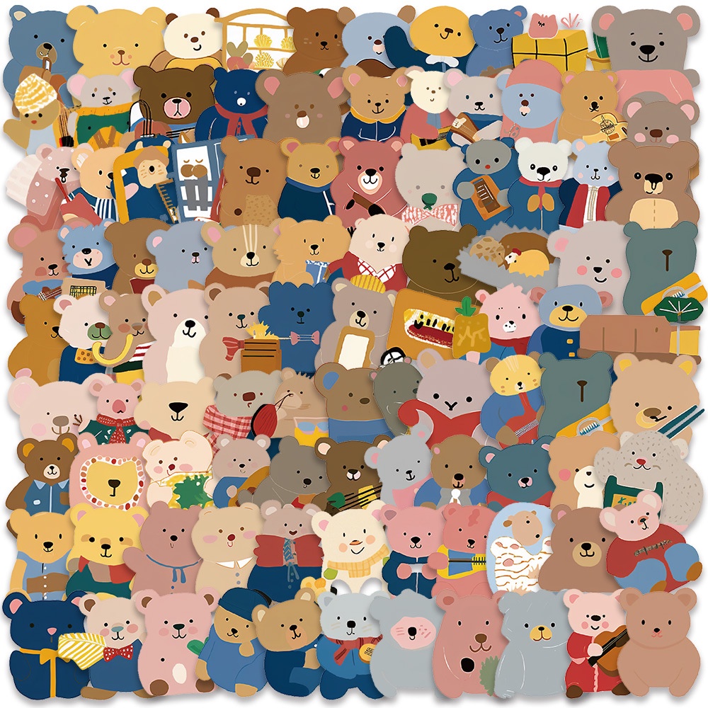 100PCS Insสไตล์น่ารักการ์ตูนLittle Brown Bearสติกเกอร์-Decalsสําหรับกระเป๋าเดินทาง,เคสโทรศัพท์,แล็ปท็อป,โน้ตบุ๊ค,กระเป๋าเป้สะพายหลัง,ขวดน้ําและงานฝีมือDIY,ของขวัญเด็กที่สมบูรณ์แบบและตกแต่งemb