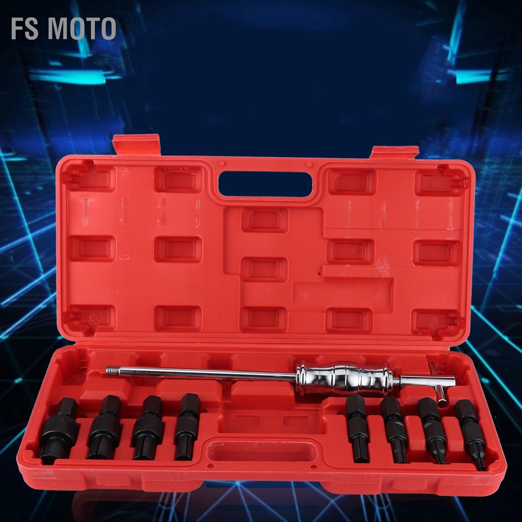 FS Moto 9 ชิ้น Blind Hole Inner Bearing Puller Remover ชุดสไลด์ค้อนภายในชุดเครื่องมือ 8-32 มม