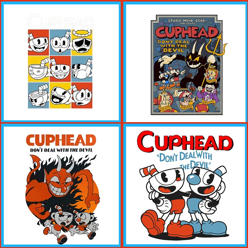 สติกเกอร์ ลาย Cuphhead Mugman ล้างทําความสะอาดได้ DIY สําหรับตกแต่งเสื้อยืด ของขวัญเด็ก