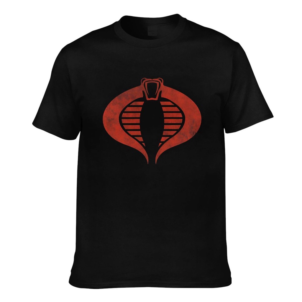 ผ้าฝ้าย GI Joe Cobra Commander Distressed Symbol เสื้อยืดวินเทจ