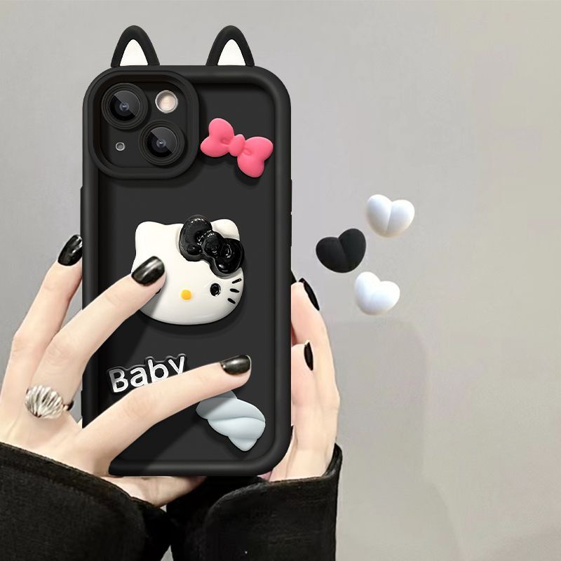 เคสโทรศัพท์มือถือ ผิวด้าน ป้องกันเลนส์ ลายหูแมวน่ารัก สําหรับ Samsung A54 5G A34 A24 A14 A04s A04e A53 A33 A23 A13 4G A52 A52s A32 A12 A11 A50 A50s A30s A20s A10s A30 A20 A03s A02s A03