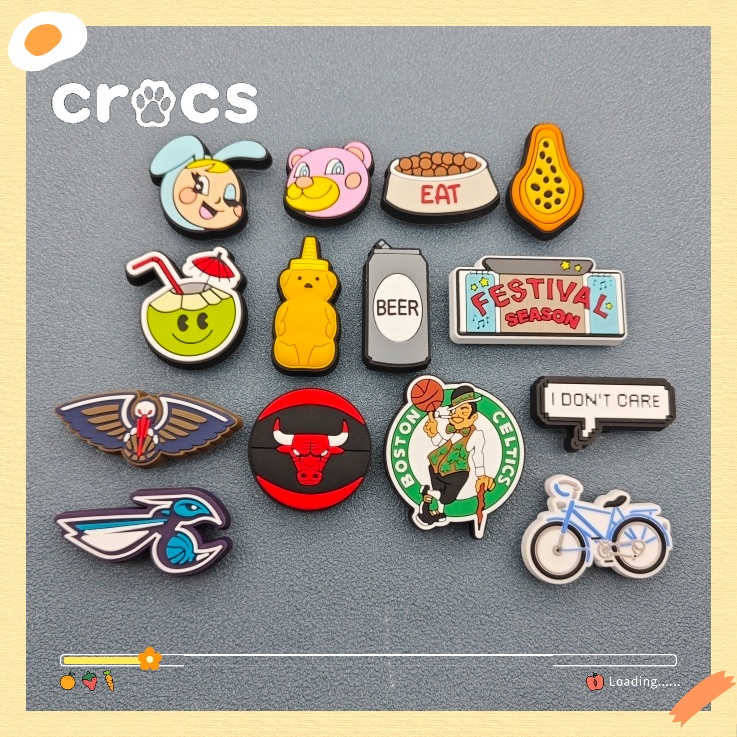 ใหม่ ตัวล็อกรองเท้า Crocs jibbitz ลายการ์ตูนดอกไม้น่ารัก แฟชั่น 2023