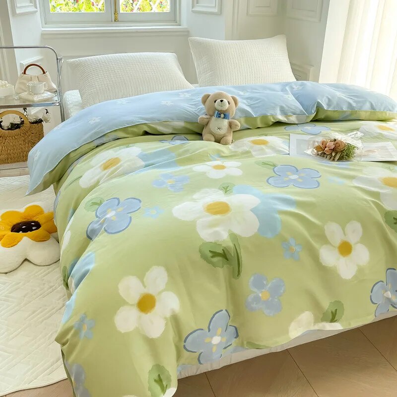 Cartoon Quilt Set Cotton Single Quilt Set Simple Double Student Dormitory Single Quilt Cover