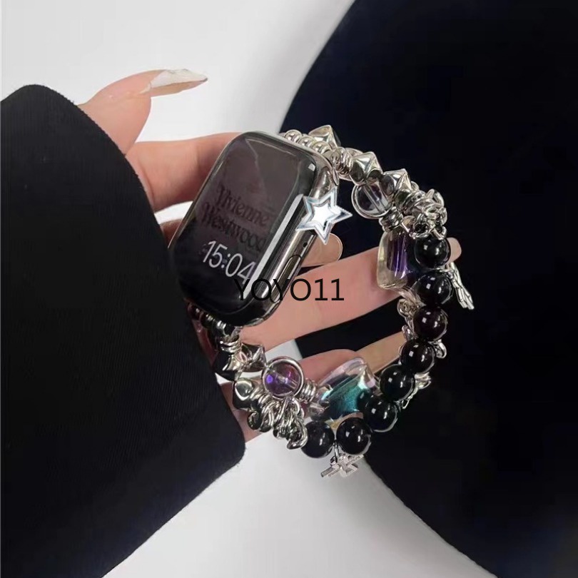 Love Heart ลูกปัดสําหรับ Apple Watch Ultra 2 49 มม.41 มม.45 มม.40 มม.44 มม.ผู้หญิง Advanced Sense สร้อยข้อมือโลหะสําหรับ iwatch Series 10 42/46 มม. 9 8 7 6 SE 5 4 3