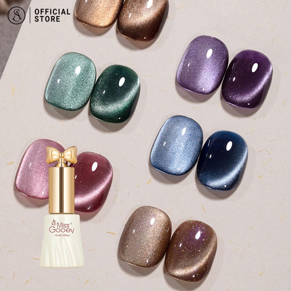 สีเจล สีทาเล็บเจล เรโทรพอร์ซเลนสีขาว สีลูกแก้วแคทอาย miss gooey กว้าง Cat Eye gel ซุปเปอร์ไบรท์ กาวตาแมว ทําเล็บกาวพิเศษ กันน้ําติดทนนาน 10ml