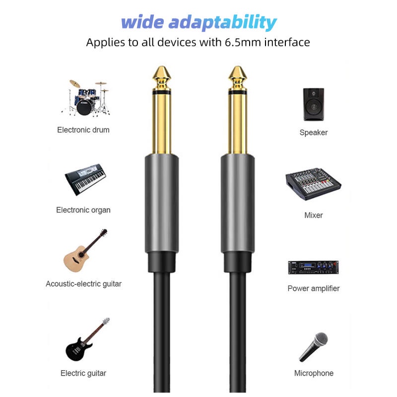 Hdoorlink 6.5 มม.ถึง 6.5 มม.AUX สายสัญญาณเสียงชาย 6.5 มม.HiFi Aux สําหรับสเตอริโอกีตาร์เปียโน Mixer เครื่องขยายเสียงลําโพง 1M 3M