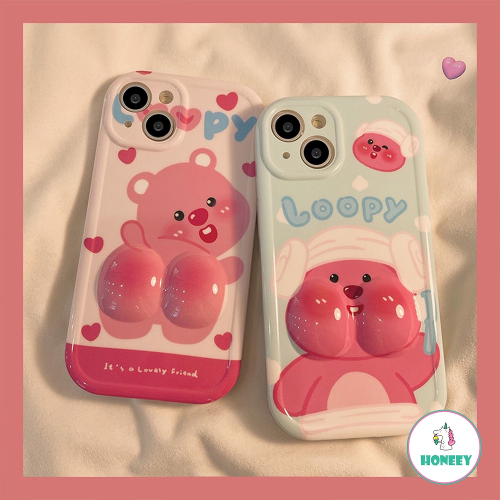 เคสโทรศัพท์มือถือ TPU แบบนิ่ม ลายลูปปี้ 3D สําหรับ iPhone 15 14 11 12 13 Pro Max Xr Xs Max 7 8Plus SE