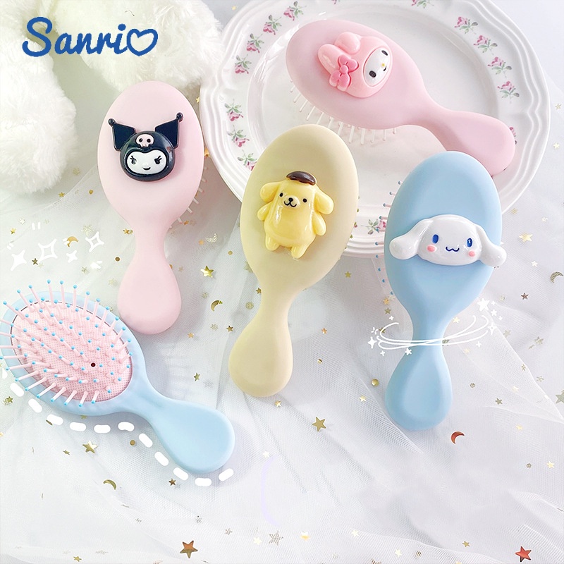 Sanrio หวีนวดถุงลมนิรภัย ป้องกันไฟฟ้าสถิตย์ ลายการ์ตูน สามมิติ สําหรับเด็กผู้หญิง