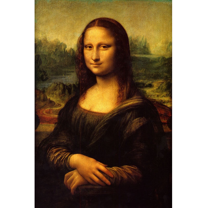 ภาพโปสเตอร์ ภาพวาดผ้าใบ Mona Lisa สําหรับตกแต่งผนังบ้าน