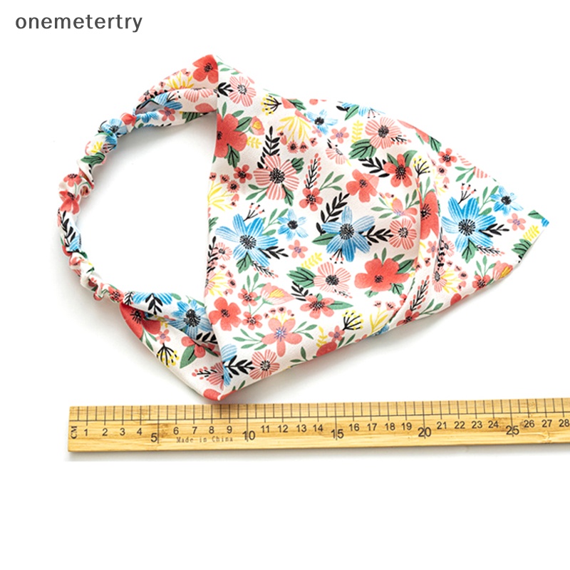 Onem ฤดูร้อน วินเทจ พิมพ์ลายดอกไม้ ชายหาด ผ้าพันคอแฟชั่น ยางยืด สําหรับผู้หญิง เด็กผู้หญิง เครื่องประดับผม n