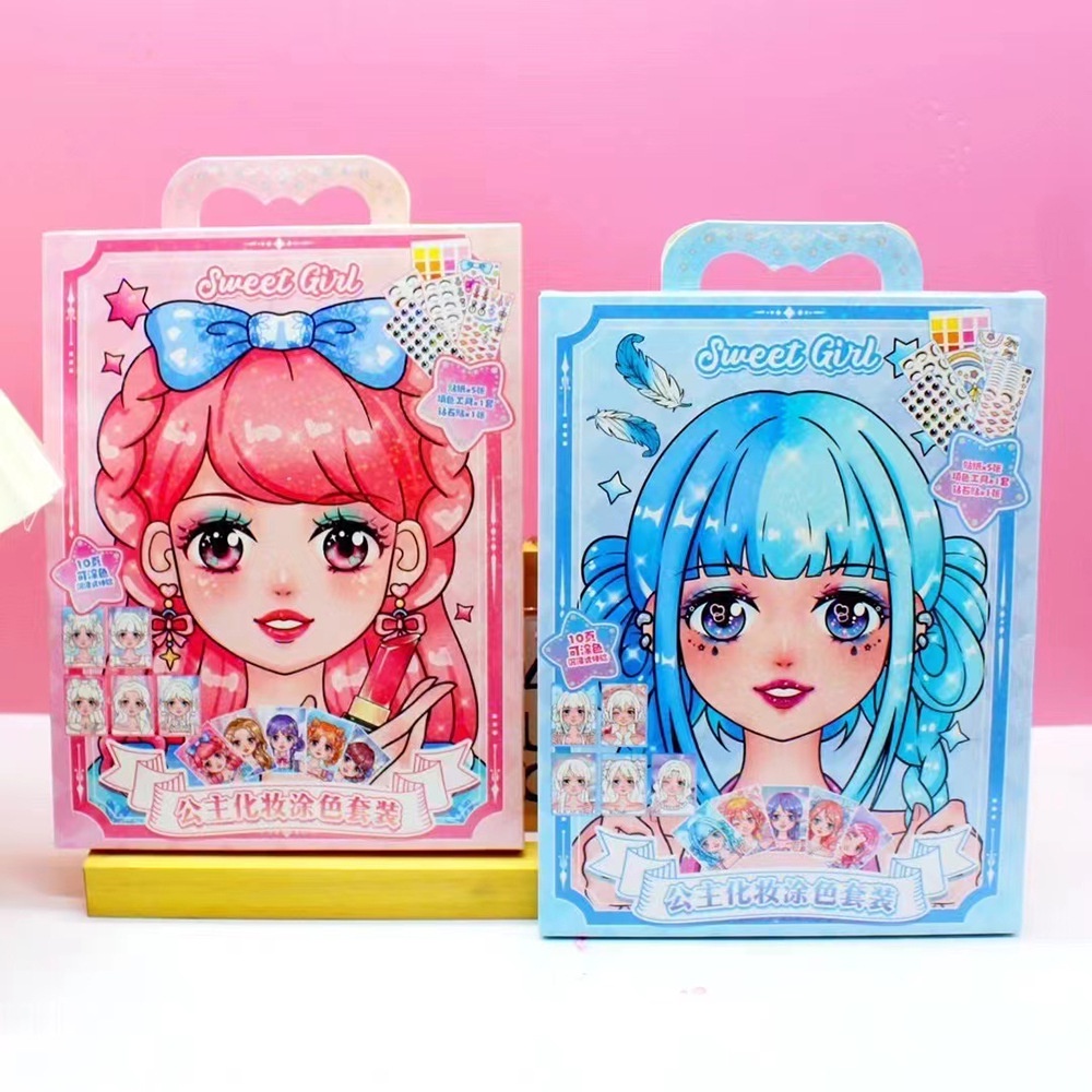 ชุดสติกเกอร์แต่งหน้า เปลี่ยนสีได้ สไตล์เจ้าหญิง ของเล่นเสริมการเรียนรู้ สําหรับเด็ก YL179 - รูปที่ 5