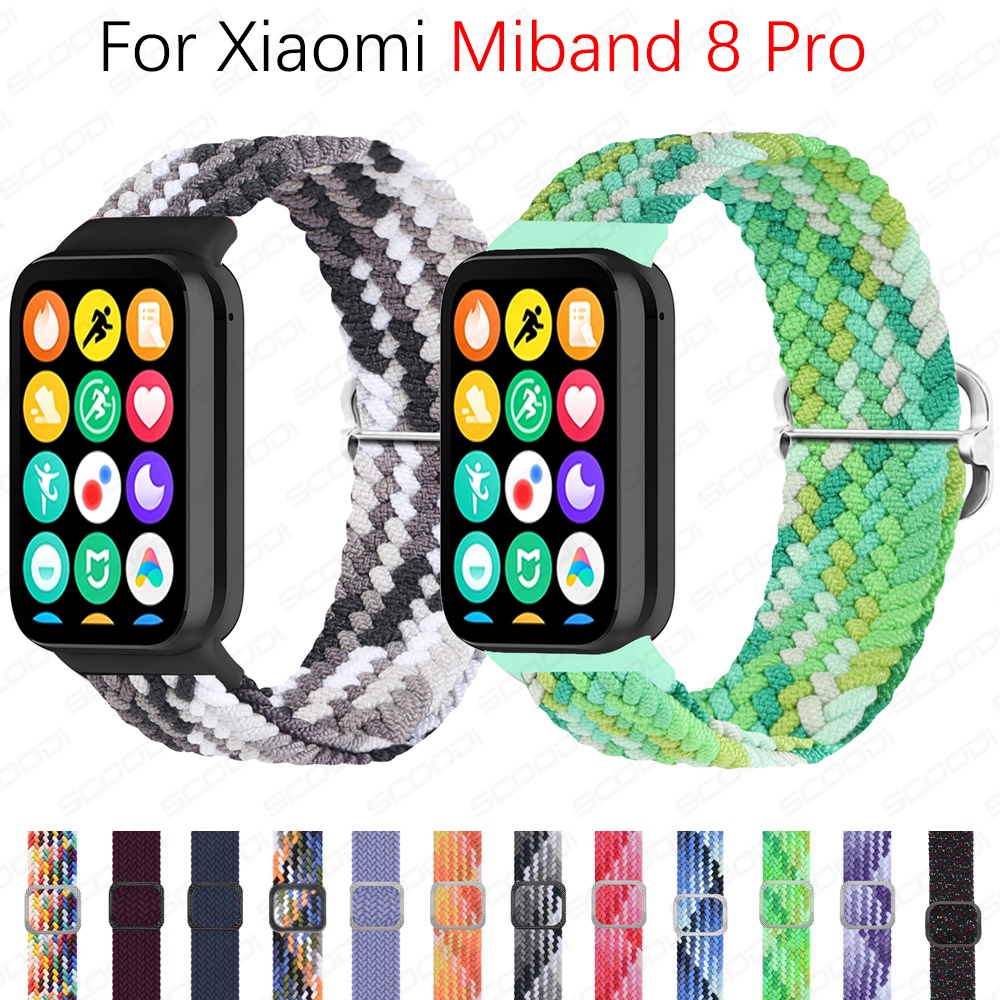 สายรัดไนลอนถักสําหรับ Xiaomi Smart Band 10 Pro / 9 Pro / 8 Pro Elastic Solo Loop ปรับสายนาฬิกาเปลี่ยนสร้อยข้อมือ correa สําหรับ Redmi watch 6 5 4