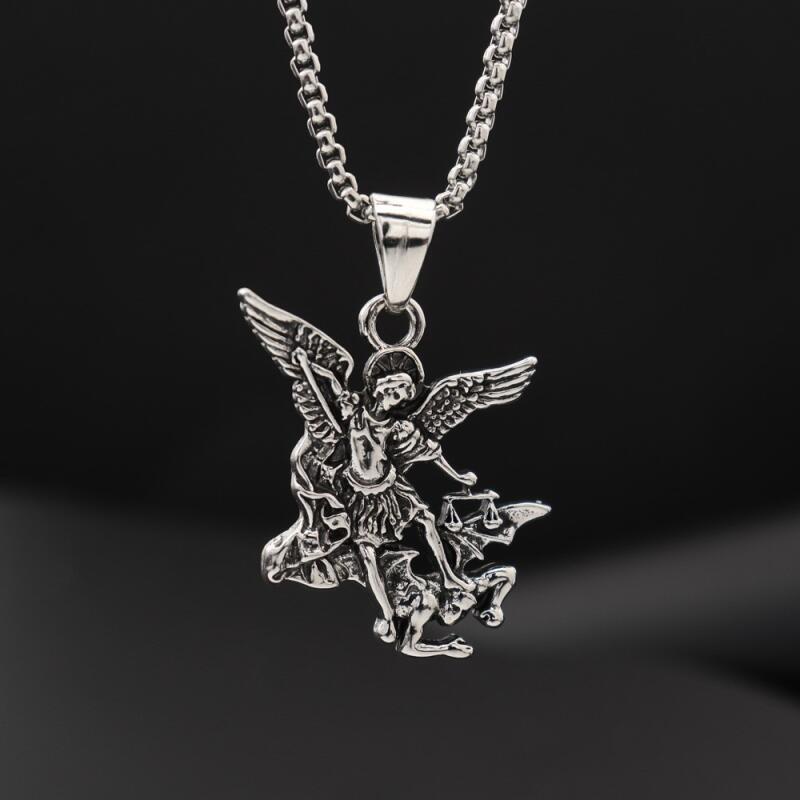 เครื่องประดับ สร้อยคอ จี้ปีกนางฟ้า สไตล์พังก์ ฮิปฮอป วินเทจ แฟชั่นสําหรับผู้ชาย